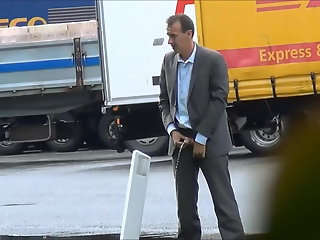 uncut truckers pissing public foreskin amp