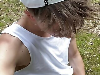 stepbrother sucks dick woods cums face
